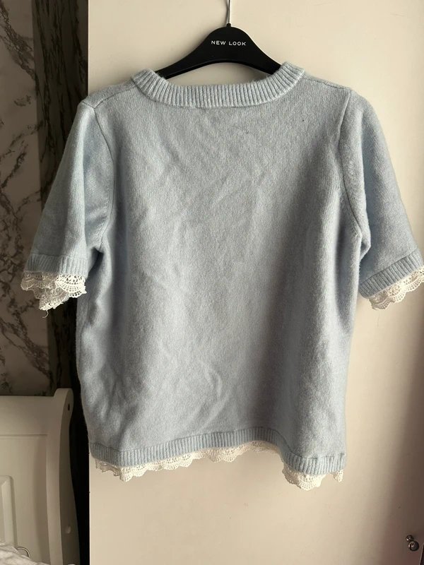 New Look blue lace knitted shirt - 1