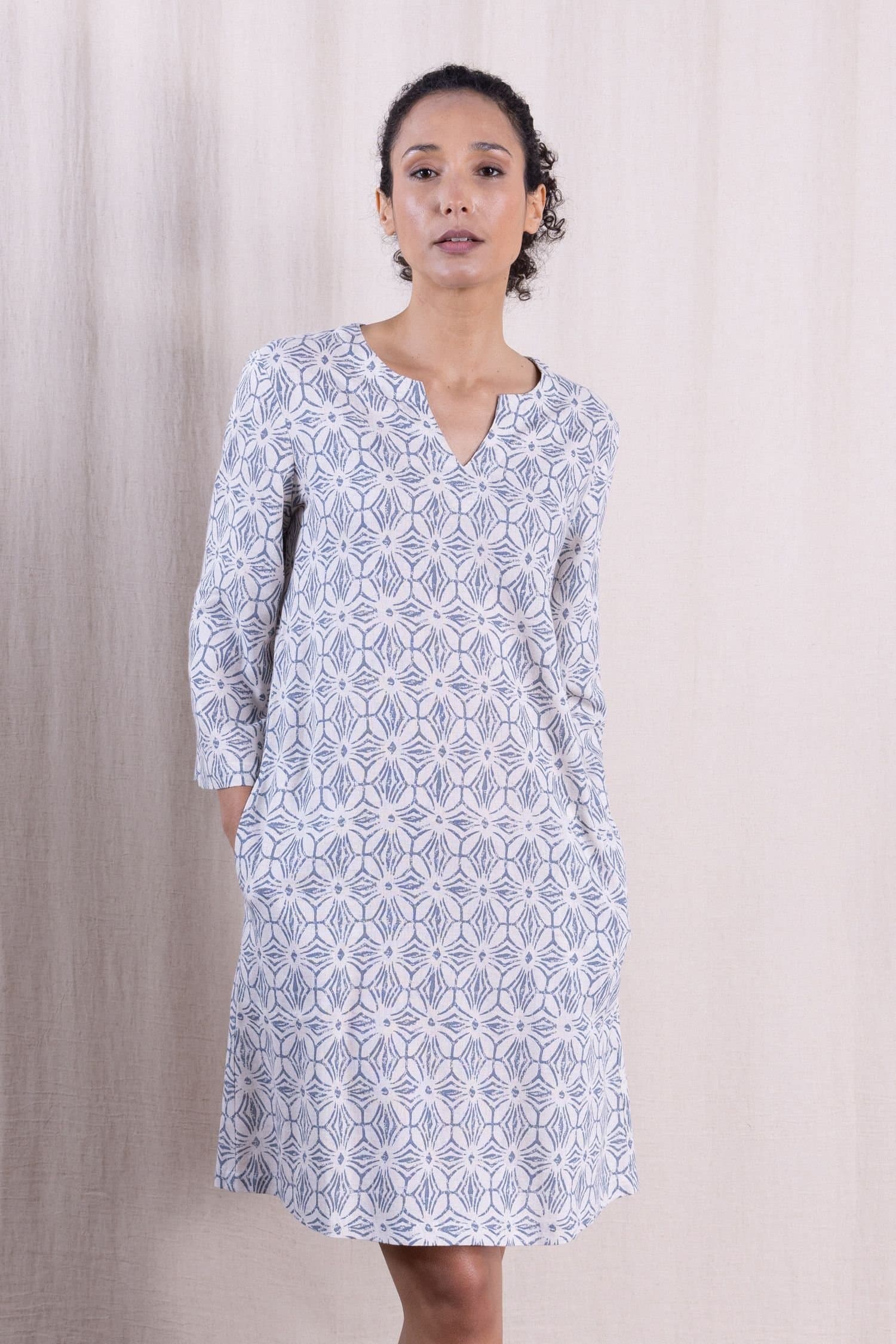 Nomads Clothing Nomads Clothing Women's Womens Relaxed Tunic Dress in Light Blue