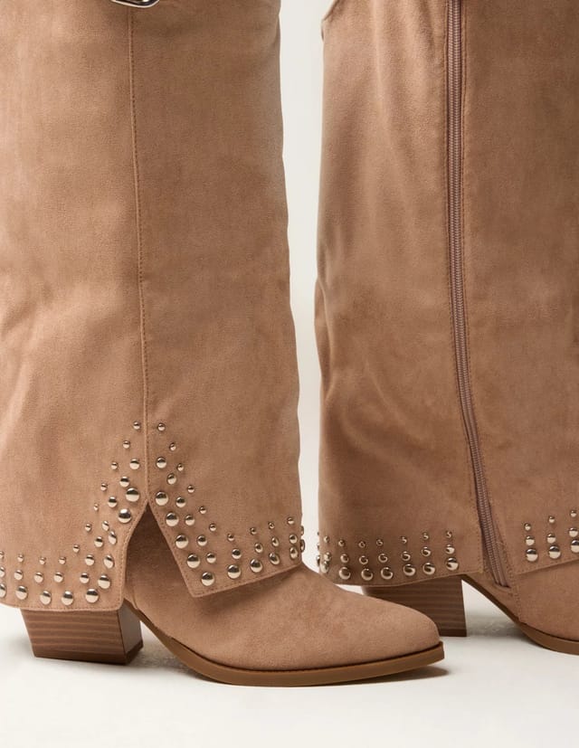 Blue Vanilla Stud Tall Cape Cowboy Boots - 2