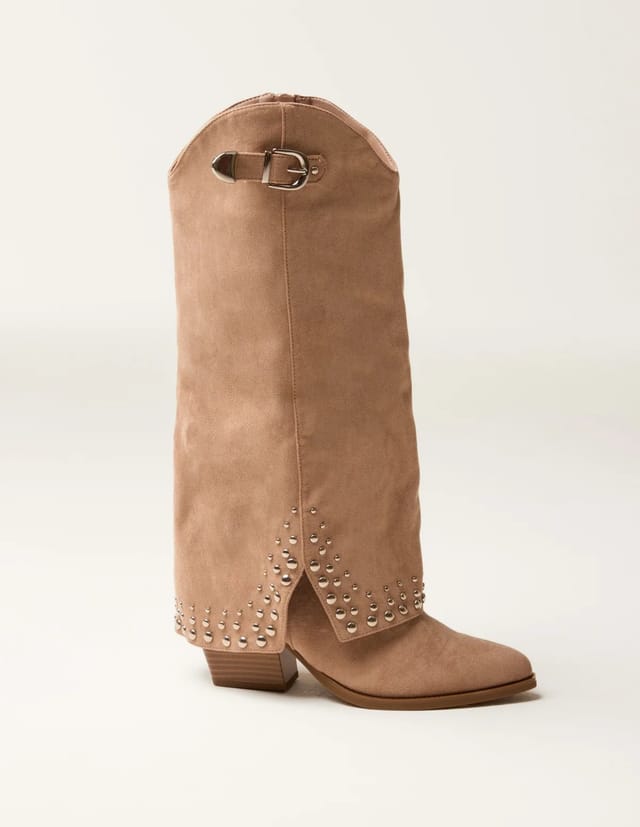 Blue Vanilla Stud Tall Cape Cowboy Boots - 3