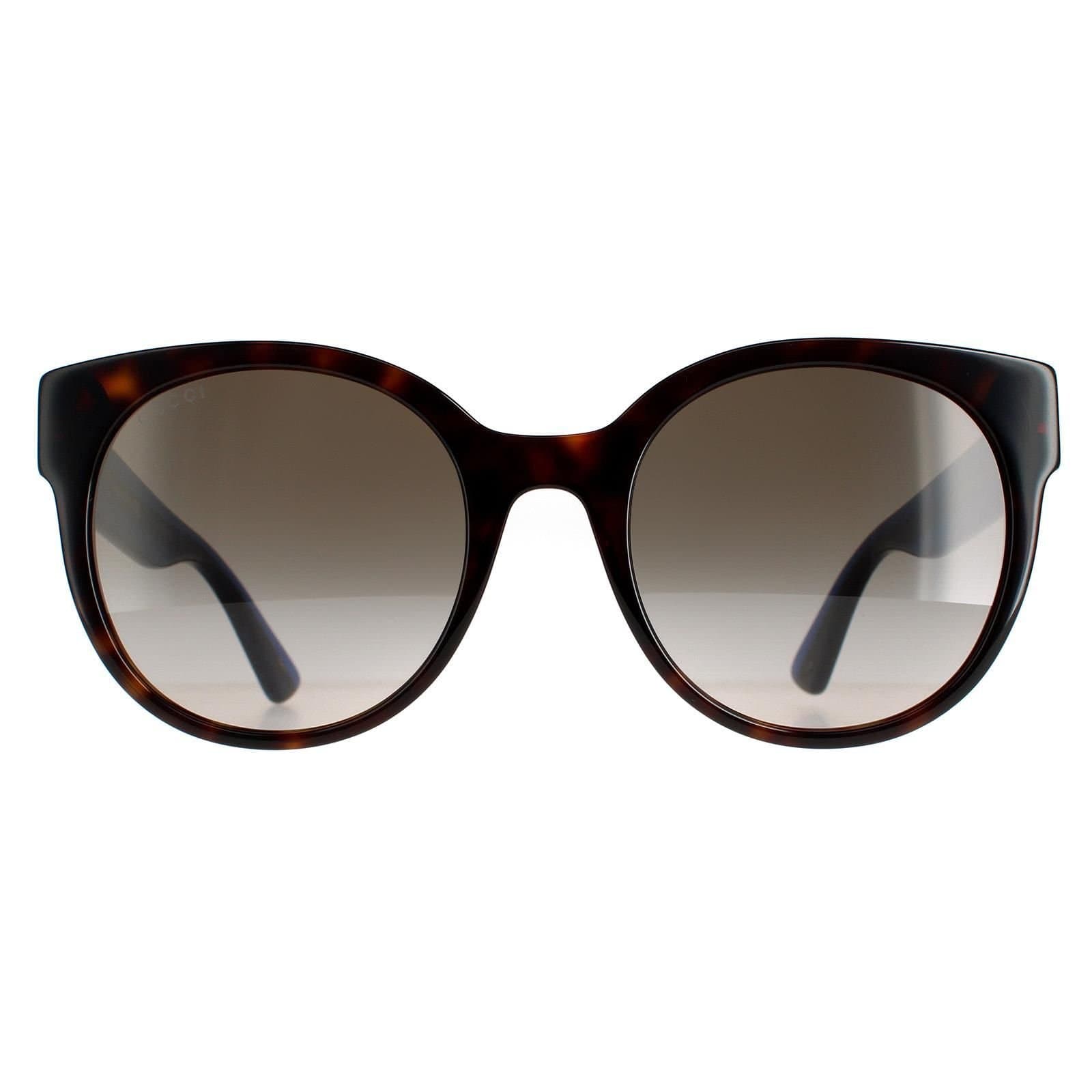 Gucci Gucci Women's Cat Eye Havana with Blue & Red Brown Gradient GG0035SN Sunglasses