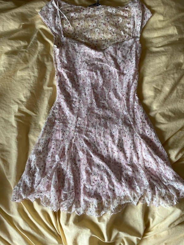 Bershka Pink floral mini dress