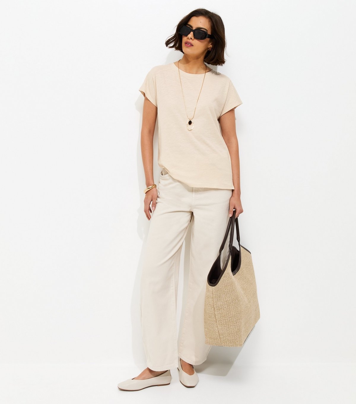 New Look Women's Stone Grown On Sleeve T-Shirt New Look - 3