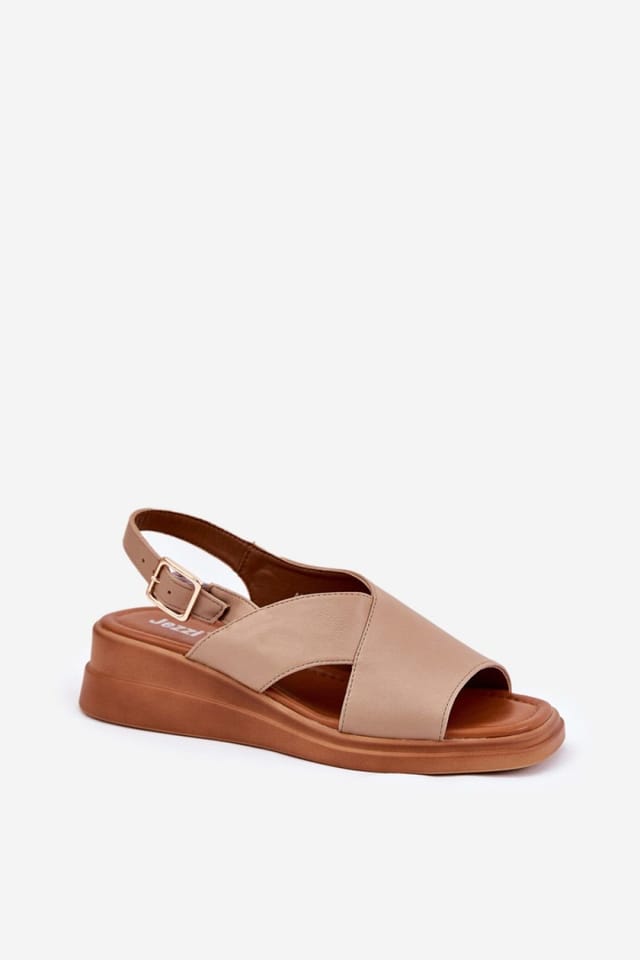 Love Lace Love Lace Women's Jezzi Wedge Sandals with Adjustable Buckle Strap in Beige - 2