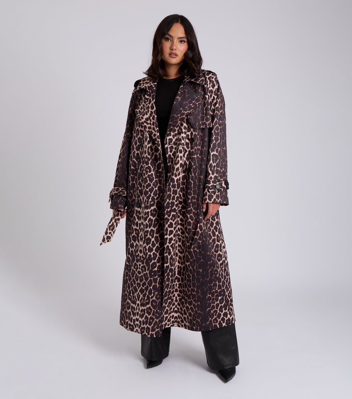 Urban Bliss Women's Leopard Print Trench Coat Urban Bliss New Look