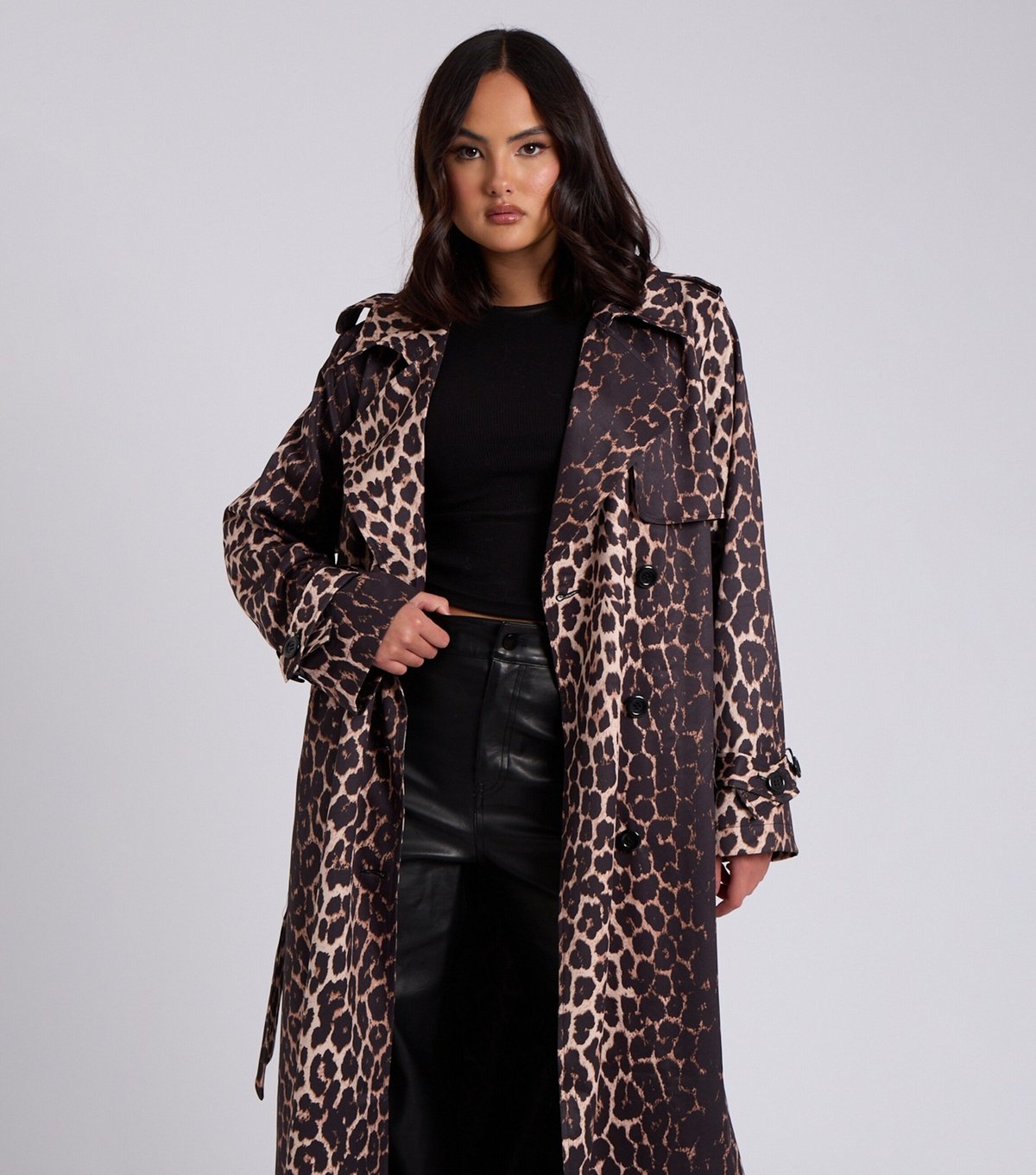 Urban Bliss Women's Leopard Print Trench Coat Urban Bliss New Look - 3