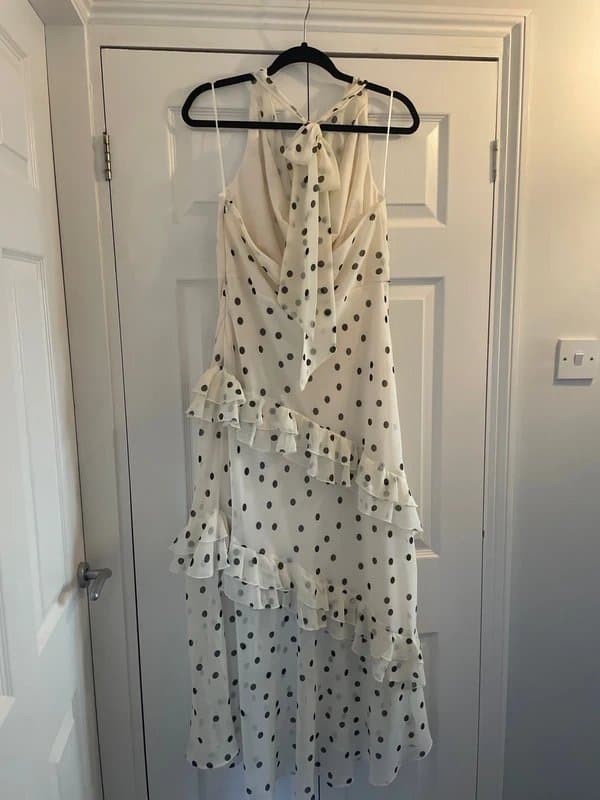 New Look New Look Cowl Neck,  Spot Frill Dress