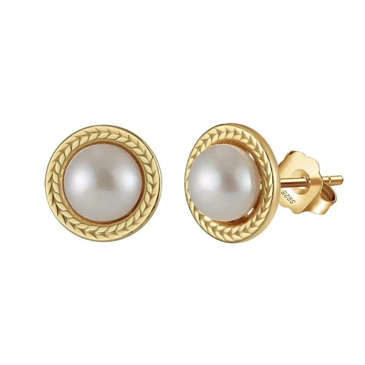 Angel Barocco Angel Barocco Women's Golden Wheat Pearl Stud Earrings - 1