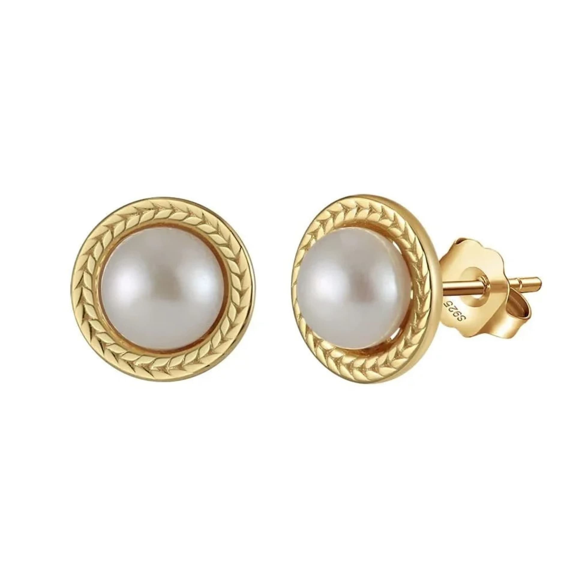 Angel Barocco Angel Barocco Golden Wheat Pearl Stud Earrings