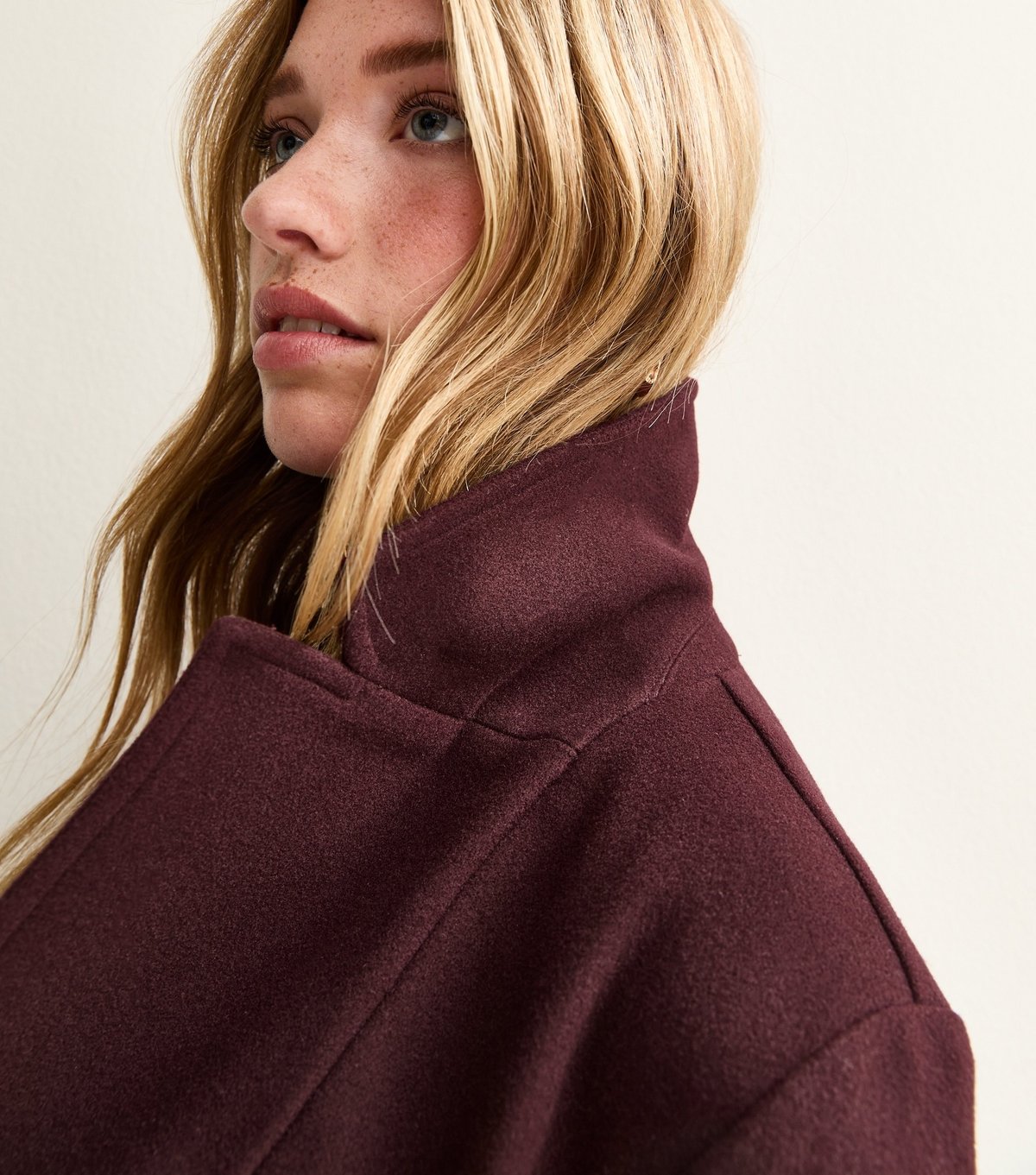 New Look Women's Burgundy Unlined Longline Belted Coat New Look - 3