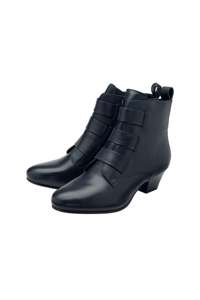 Lotus Lotus Women's 'Lorissa' Leather Zip-Up Ankle Boots in Navy - 2