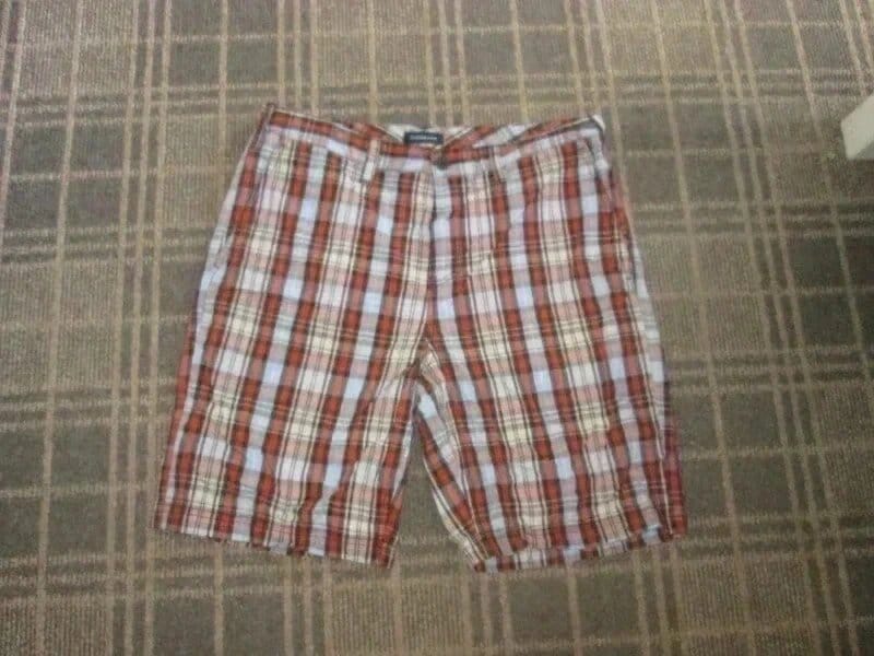Croft & Barrow Croft & Barrow Men's Chino shorts Size M W32" Bermuda Cropped plaid Golf smart casual - 1