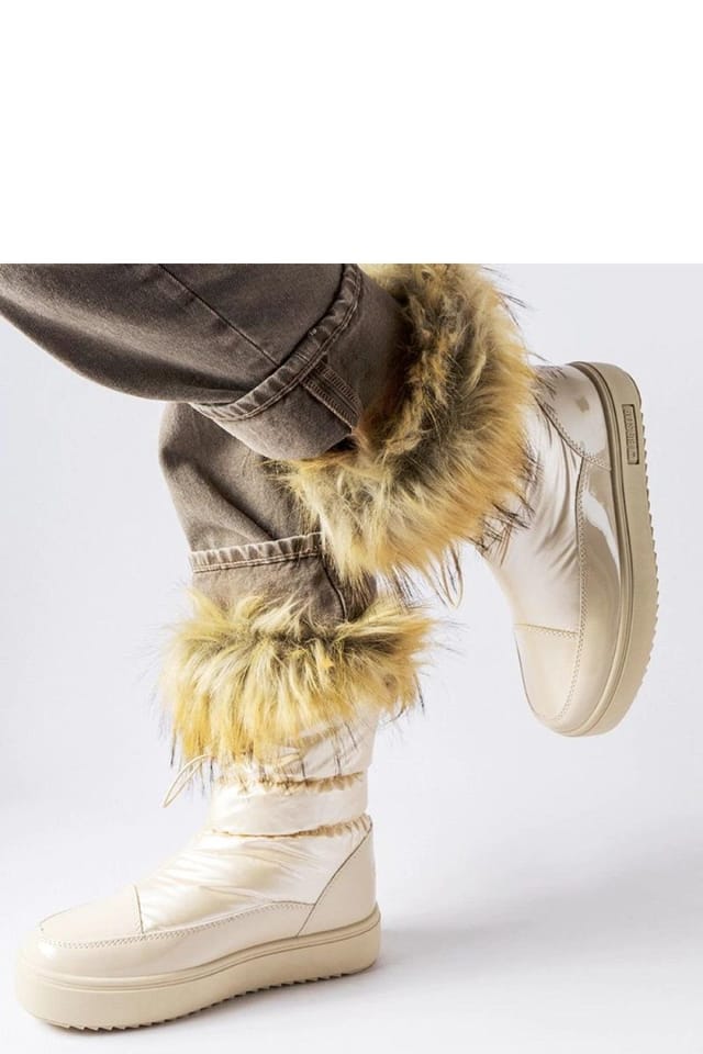 Love Lace Love Lace Women's Insulated Slip On Snow Boots with Waterproof Rubber Sole in Beige - 3