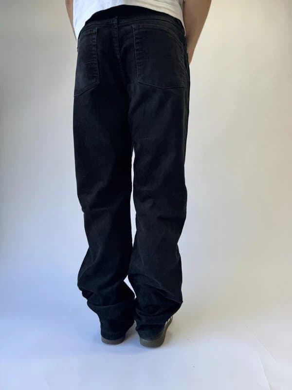 Vintage America Blues Corduroy Trousers Mens 36 x 36 Black Jumbo Cord Straight Fit Vintage Workwear Pants