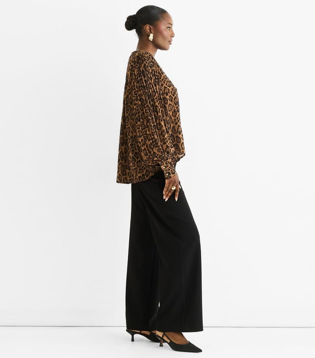 Gini London Women's Brown Leopard Print Chiffon Blouse Gini London New Look - 3