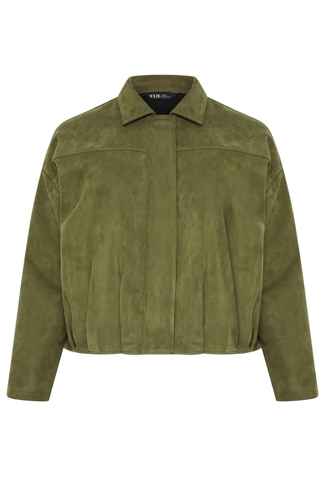 Yours Yours Women's Faux Suede Jacket in Light Khaki - 2