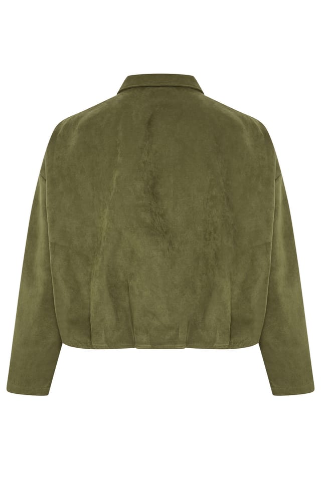 Yours Yours Women's Faux Suede Jacket in Light Khaki - 3
