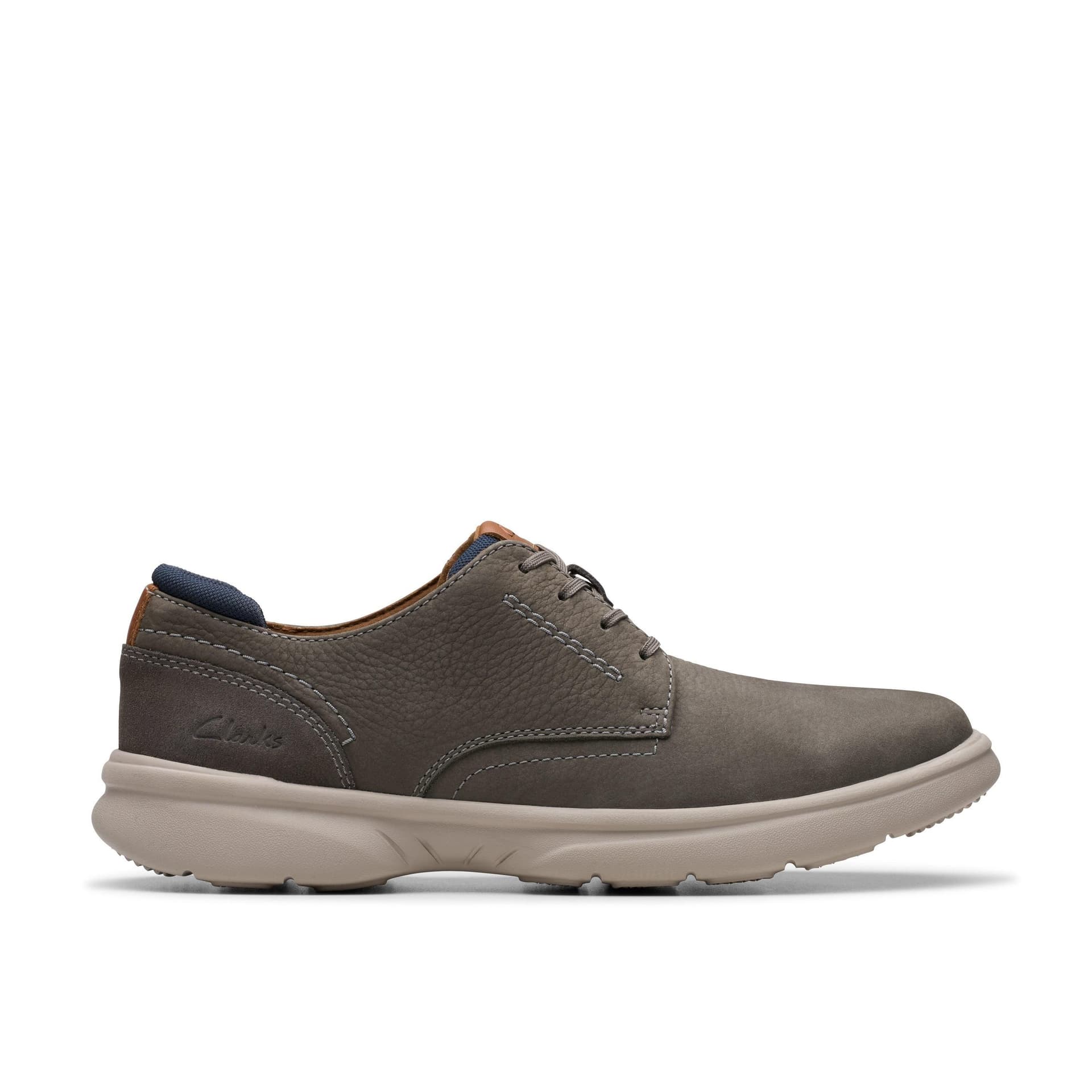 Clarks Clarks Men's Bradley Plain Light Grey Nubuck
