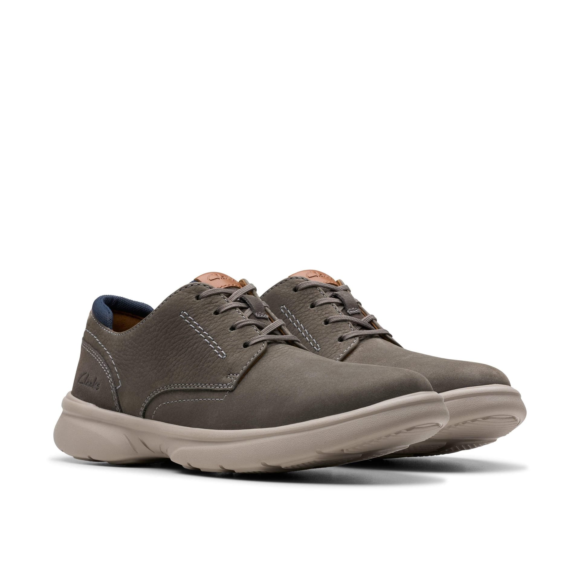 Clarks Clarks Men's Bradley Plain Light Grey Nubuck - 4
