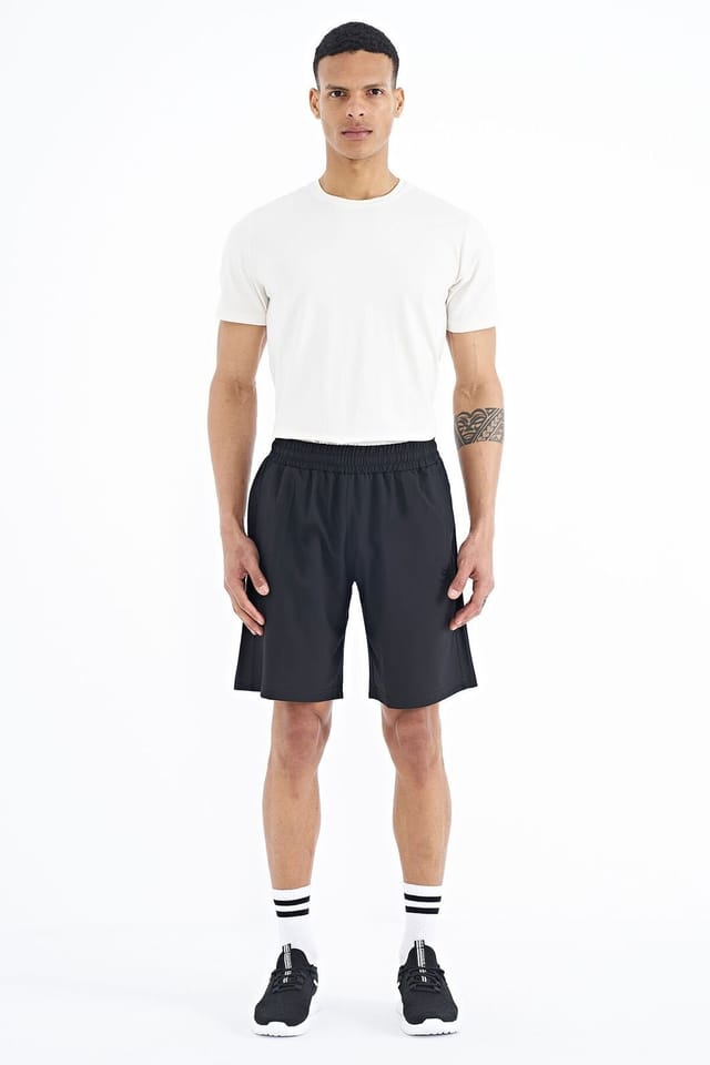 Tommy Life Tommy Life Men's Regular-fit Wide-leg Shorts in Black - 2