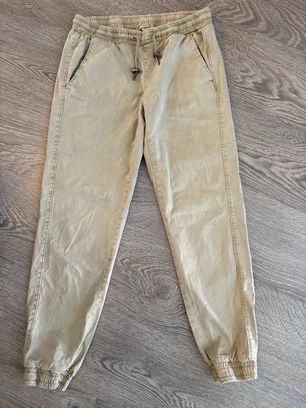 Zara Zara Beige Utility Joggers Size XS UK 6 Elastic Waist Cargo Casual Tapered Trousers
