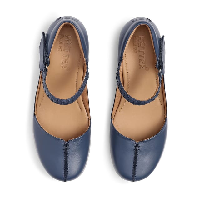 Hotter Hotter Women's Extra Wide 'Lake' Mary Janes in Mid Blue - 3