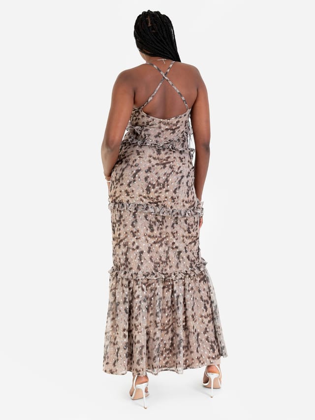 Anaya with Love Anaya with Love Women's Animal Print Strappy Cross Back Maxi Dress - 3