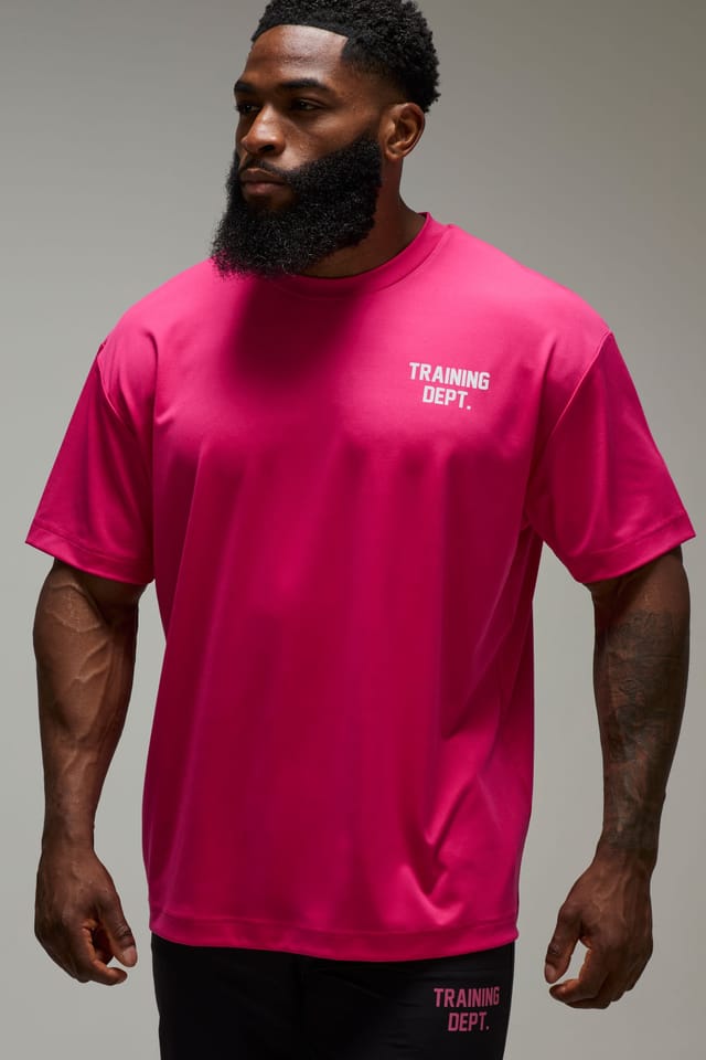 Training Dept. Training Dept. Men's Training Dept Performance Oversized T-shirt in Pink - 3