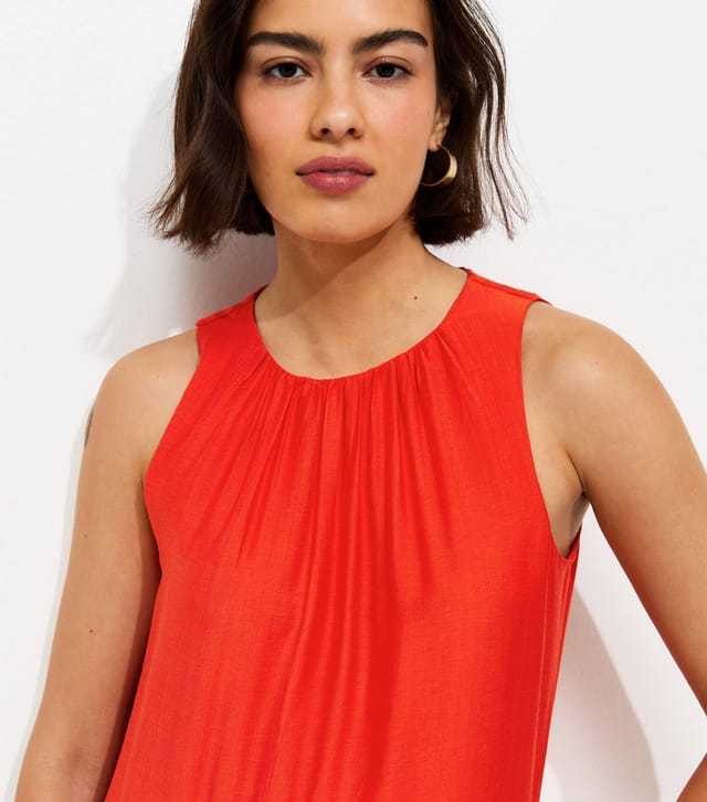 New Look Women's Bright Orange Drop Waist Sleeveless Midi Dress New Look - 2