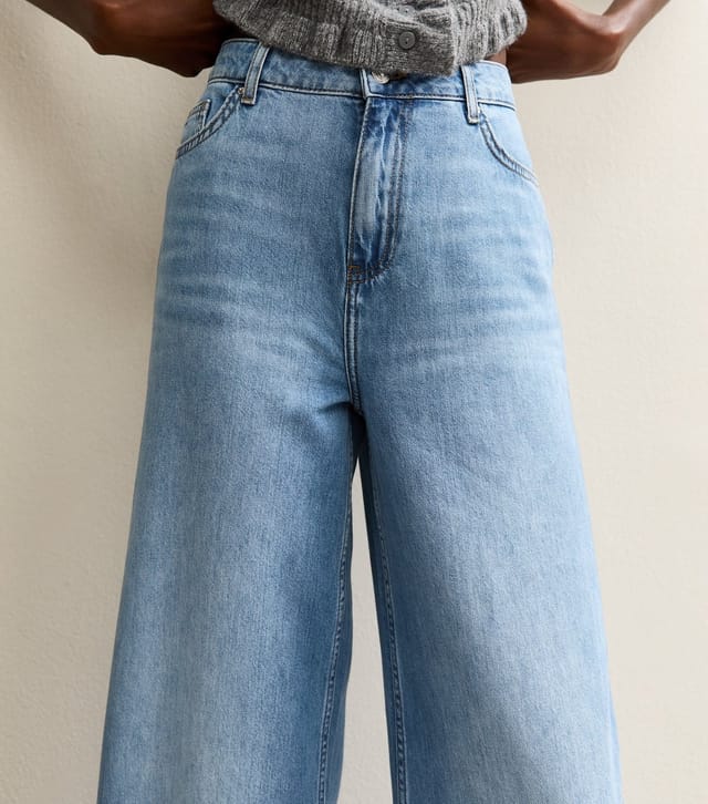 New Look Women's Tall Light Blue Bonnie Slouchy Wide Leg Jeans New Look - 3