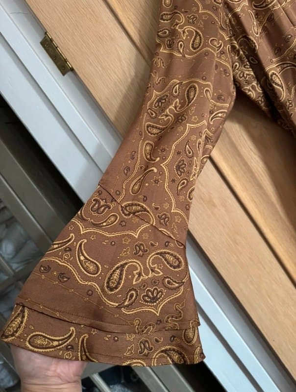 Never Fully Dressed Never fully dressed bandana paisley brown satin dress size uk 20