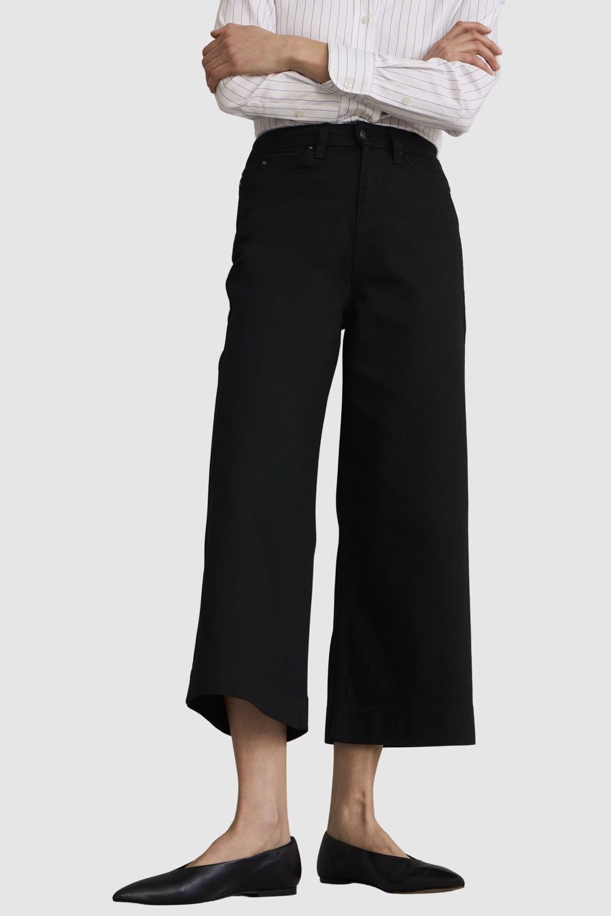 Hobbs London Hobbs London Black Wide Leg Cropped Jean