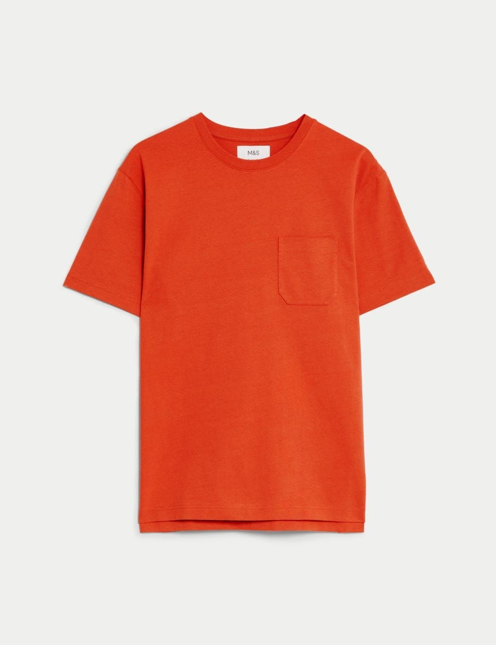 Marks & Spencer M&S Pure Cotton Heavyweight T-Shirt Bright Orange