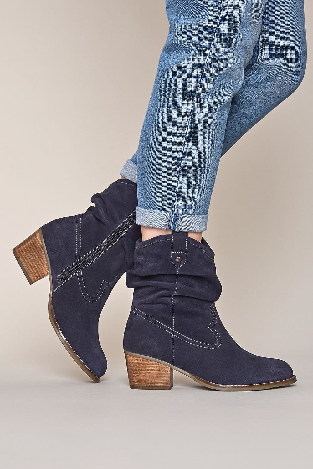 Moshulu Moshulu Women's Indigo Suede Western Boots
