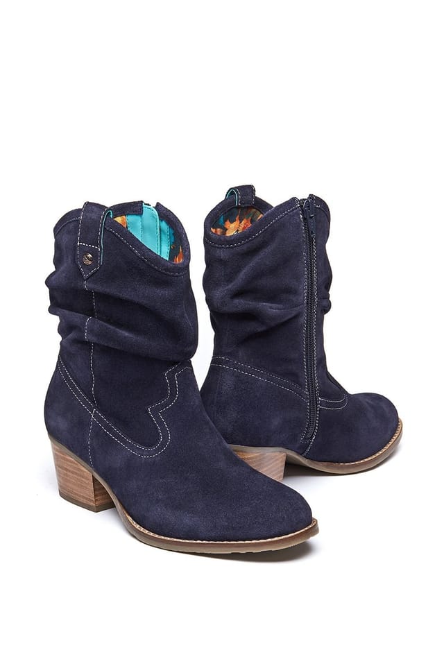 Moshulu Moshulu Women's 'Erica' Block Heel Western Boots in Indigo - 2