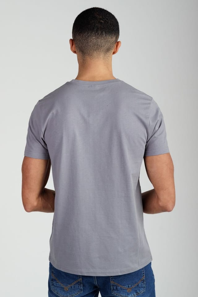 Foray Foray Men's Short Sleeve Cotton Crew Neck Logo T-Shirt in Grey - 2