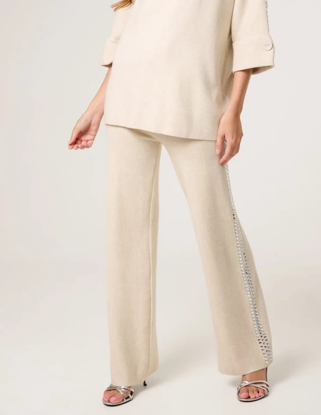 Blue Vanilla Square Rhinestone Trousers - 2