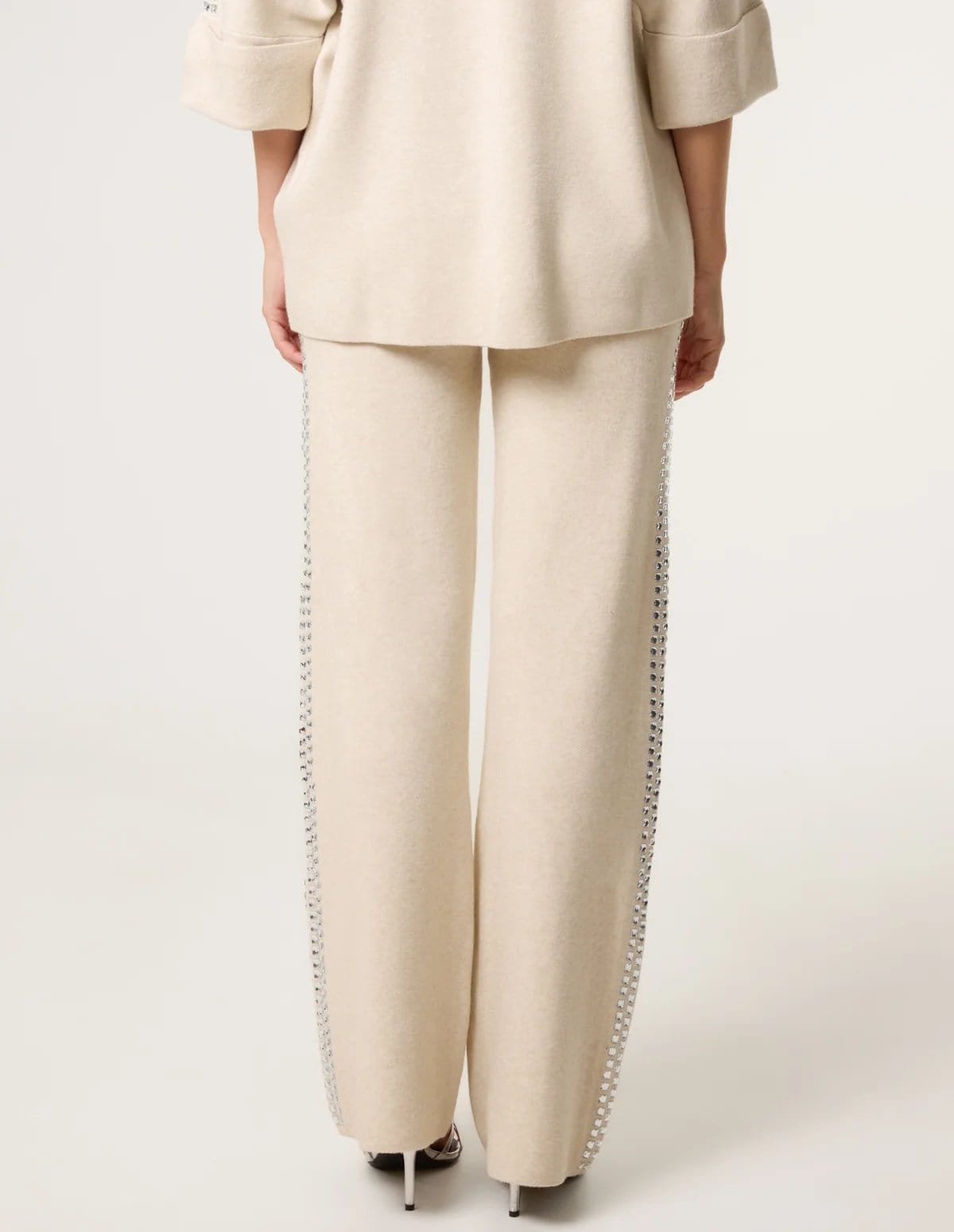 Blue Vanilla Square Rhinestone Trousers - 4