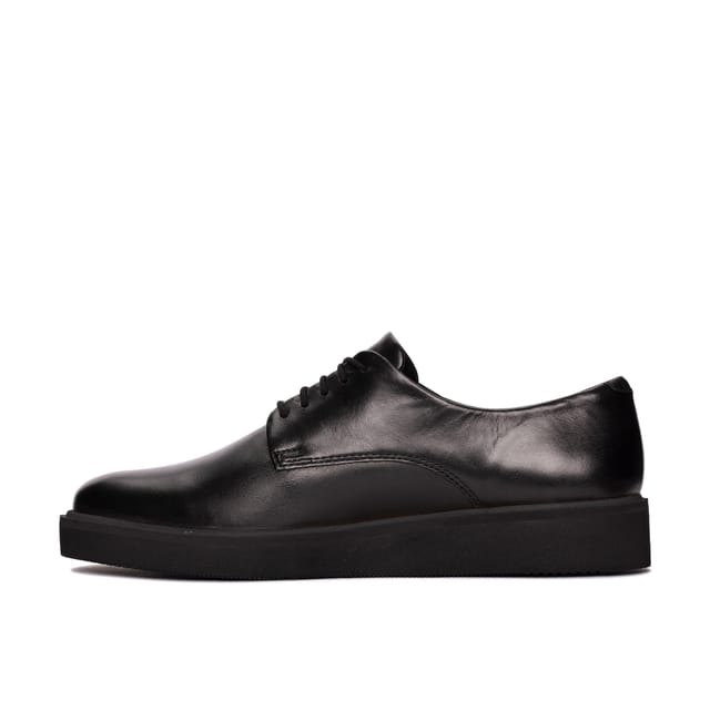 Clarks Clarks Women's Glickly Derby 2 Black Leather Derby Shoes, Lace Up - 2