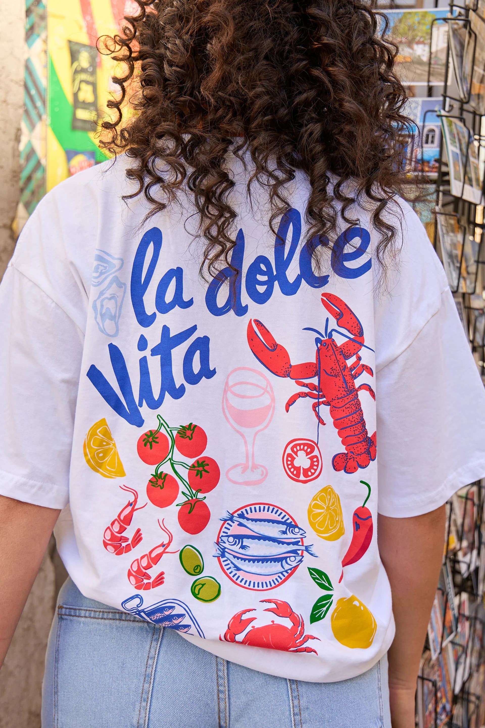 Kaiia Kaiia La Dolce Graphic Oversized T-shirt White