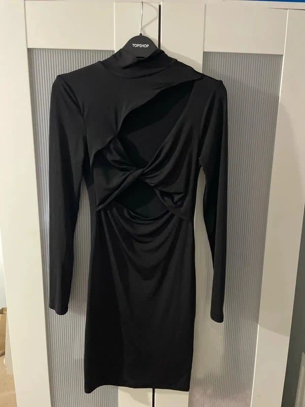 New Look New Look cut out black slinky mini dress size 8
