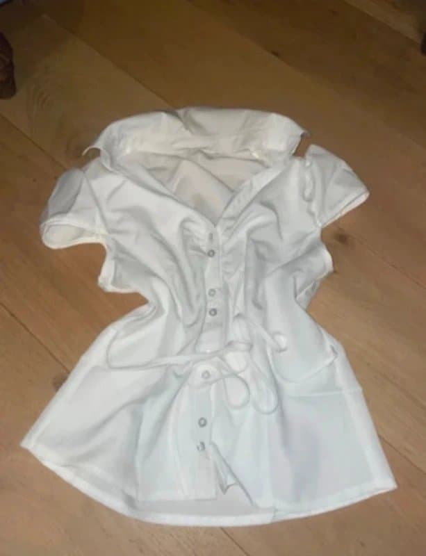 Spring white button up shirt