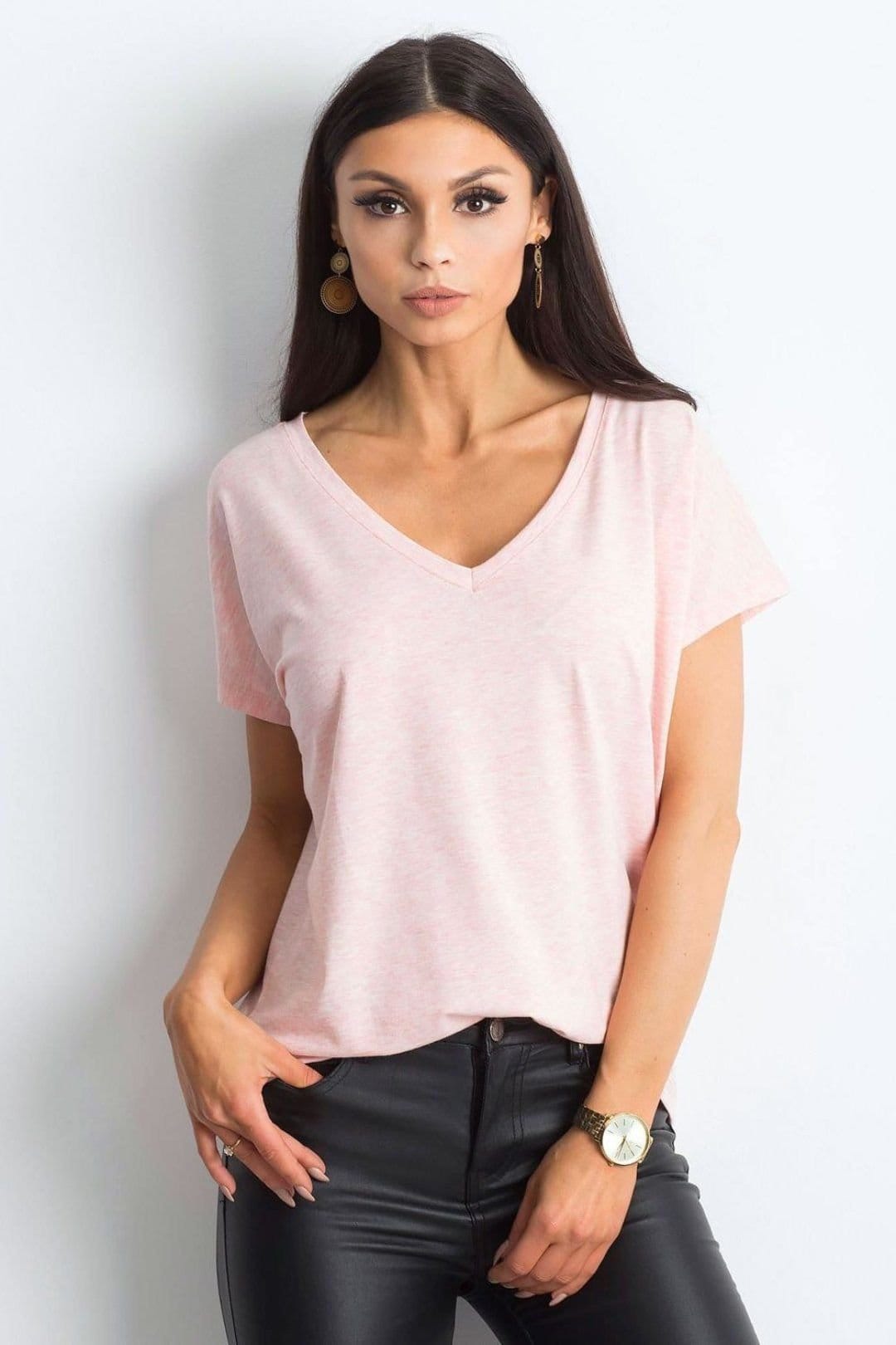 Love Lace Love Lace Women's Everyday Heart Neck Short Sleeve T-Shirt in Pink - 1