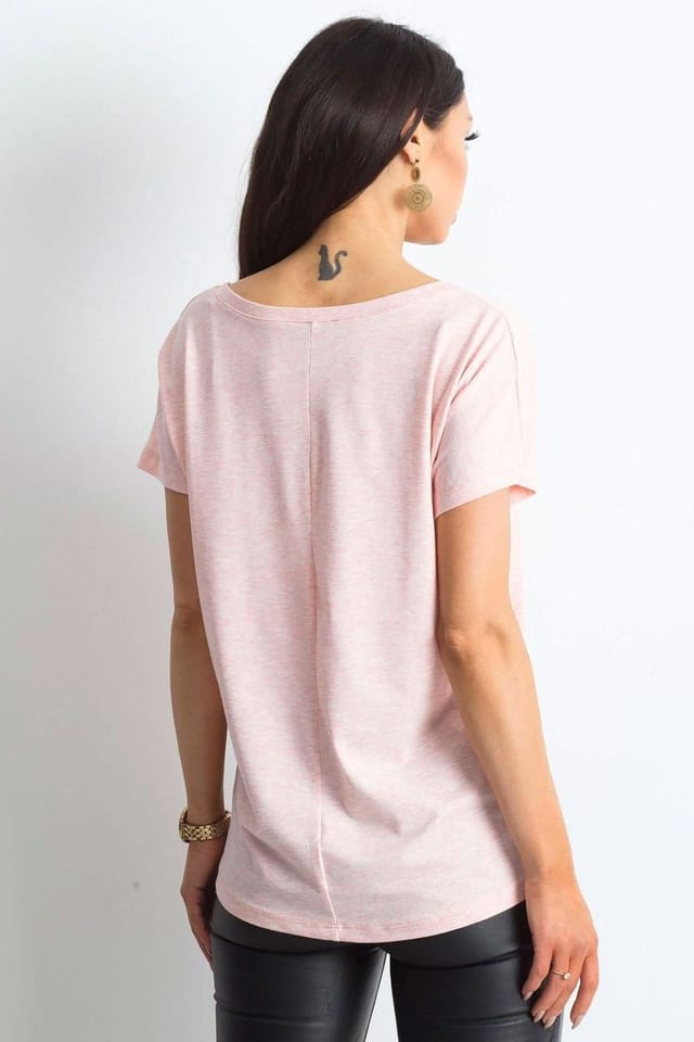 Love Lace Love Lace Women's Everyday Heart Neck Short Sleeve T-Shirt in Pink - 3