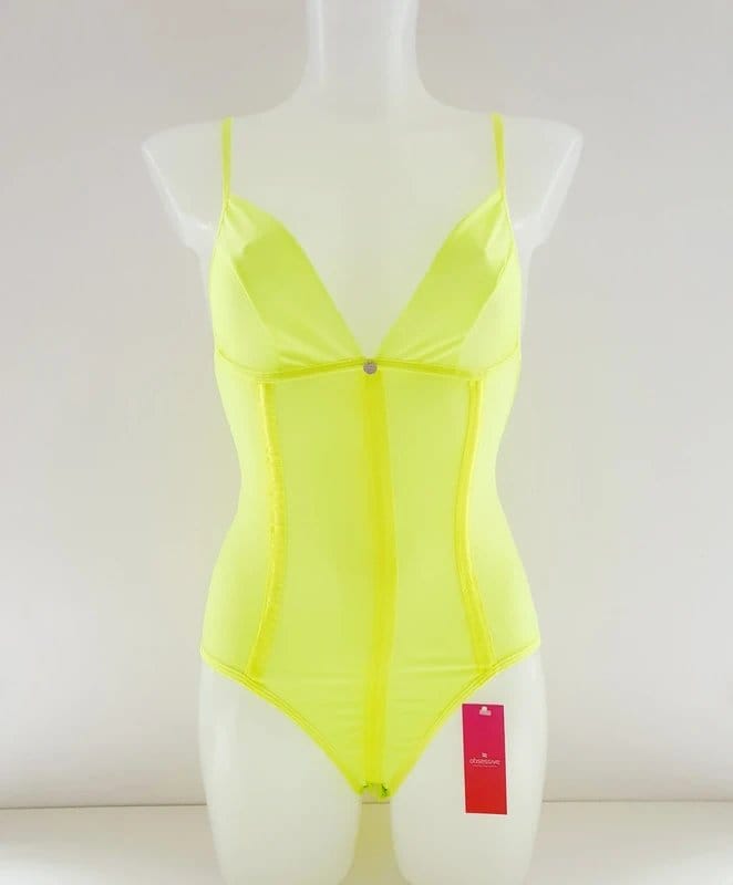 Obsessive Neonia Bodysuit Size S/M in Neon Yellow