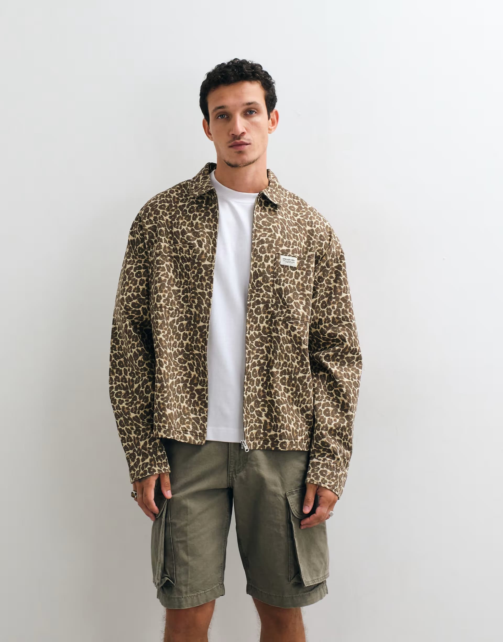 ASOS ASOS DESIGN boxy oversized leopard print shirt