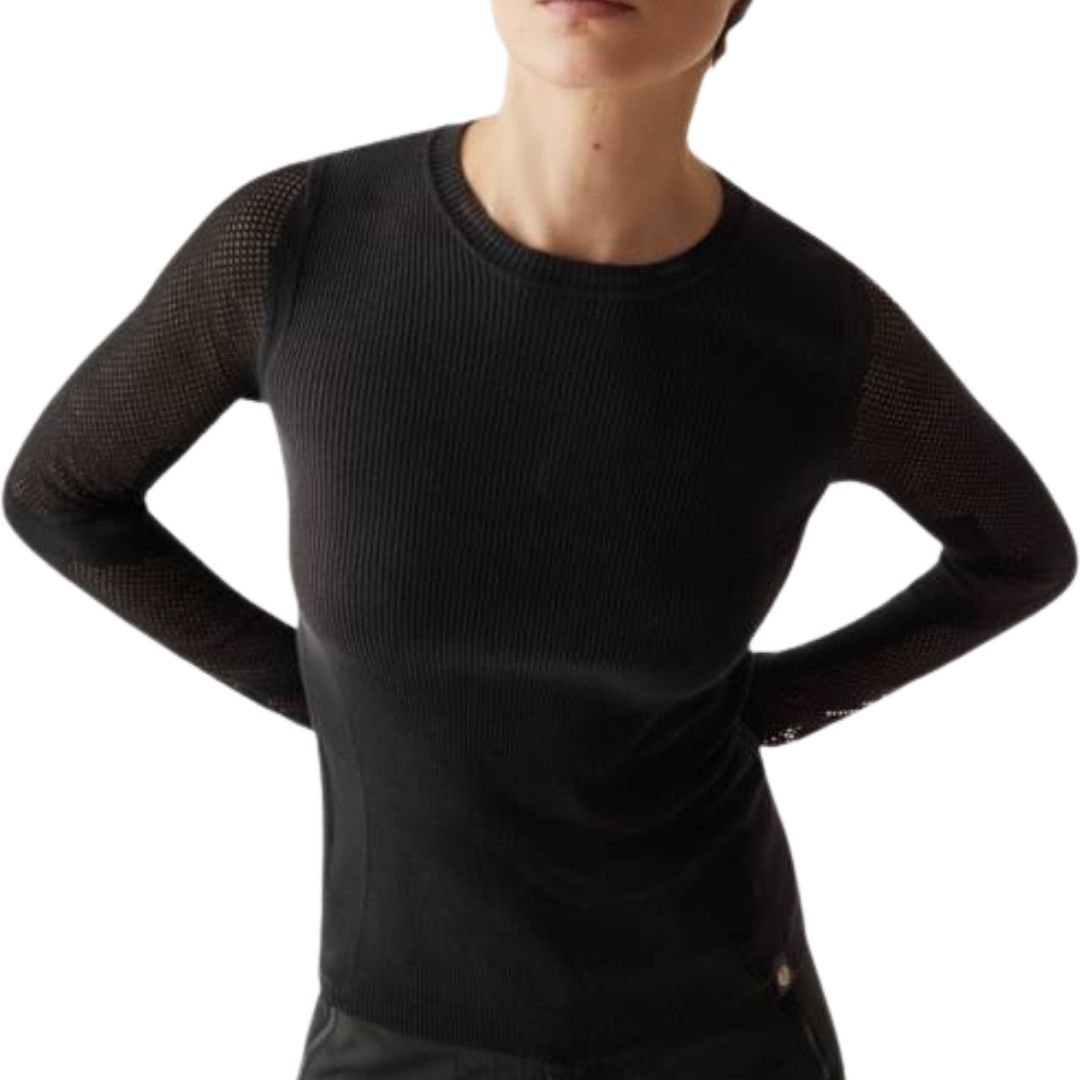 Belstaff Belstaff Women's Kai Crewneck Long Sleeve Black T-Shirt - 3