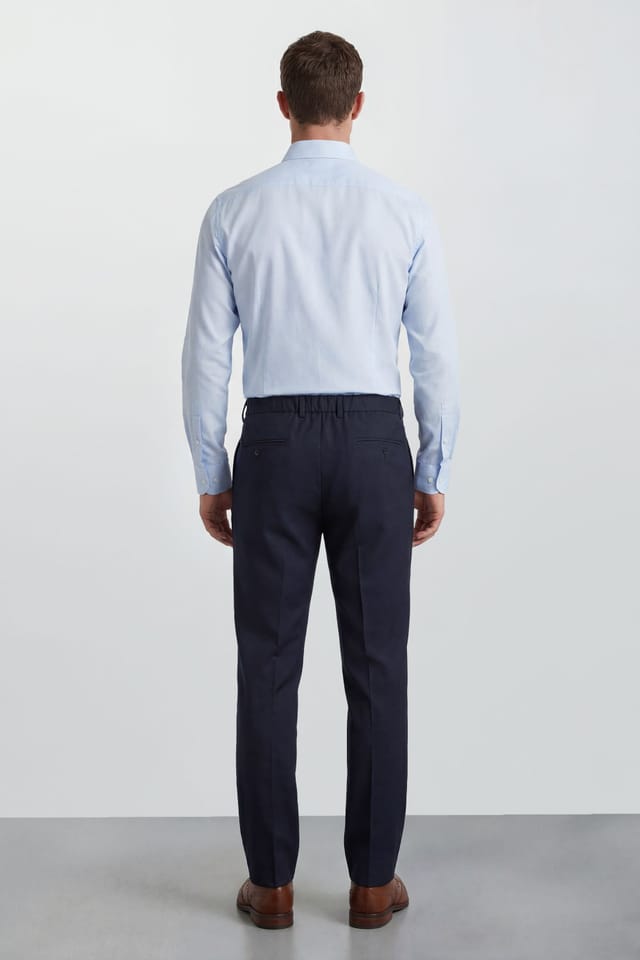 Burton 1904 Burton 1904 Men's Navy Half Elasticated Trousers - 3