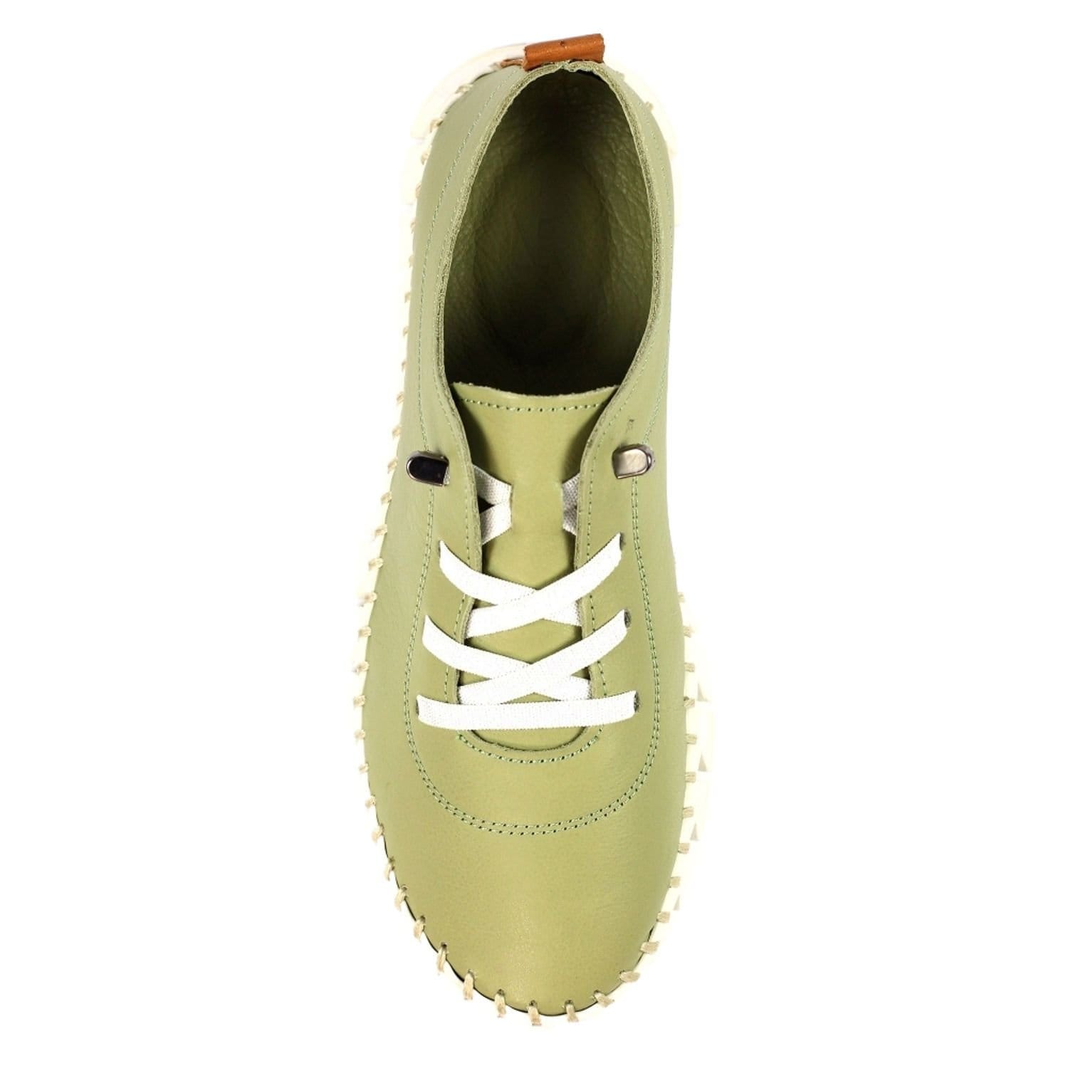 Lunar Lunar Women's St Austell Leather Plimsolls in Green - 4