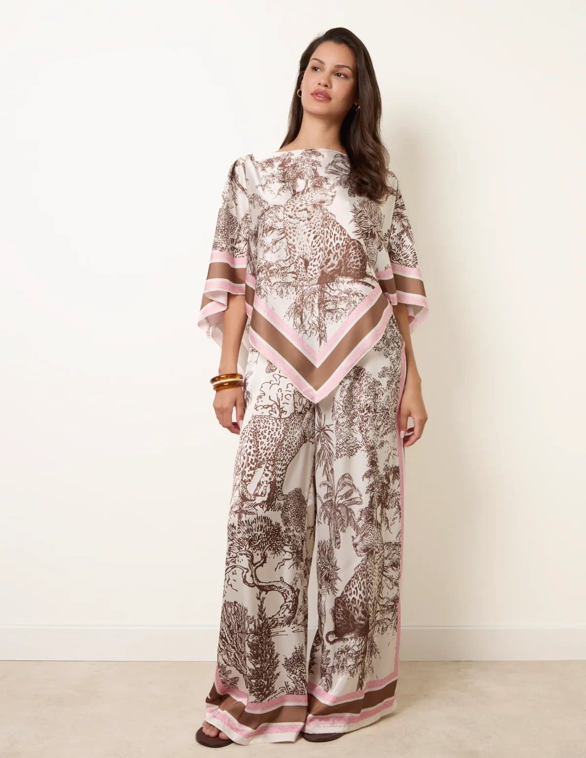 Blue Vanilla Scarf Print Trouser Set
